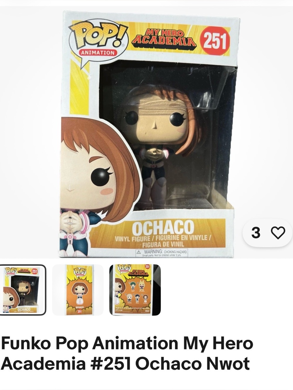 Funko My Hero Academia Ochaco Vinyl Figure - Brown, Black, Pink. New